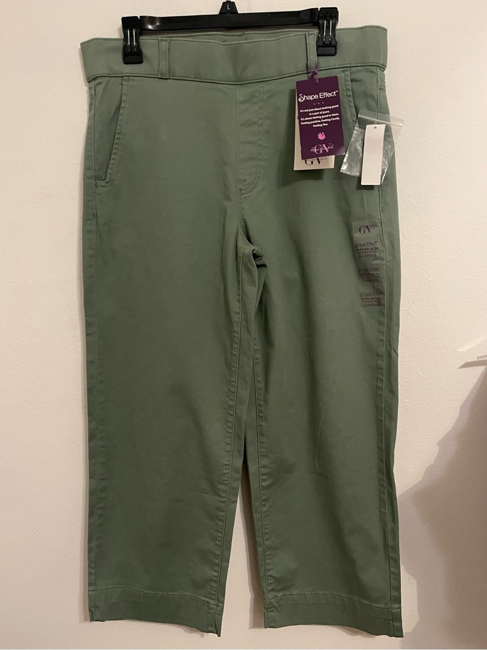 Green Stretch Straight-Leg Pants Size 10